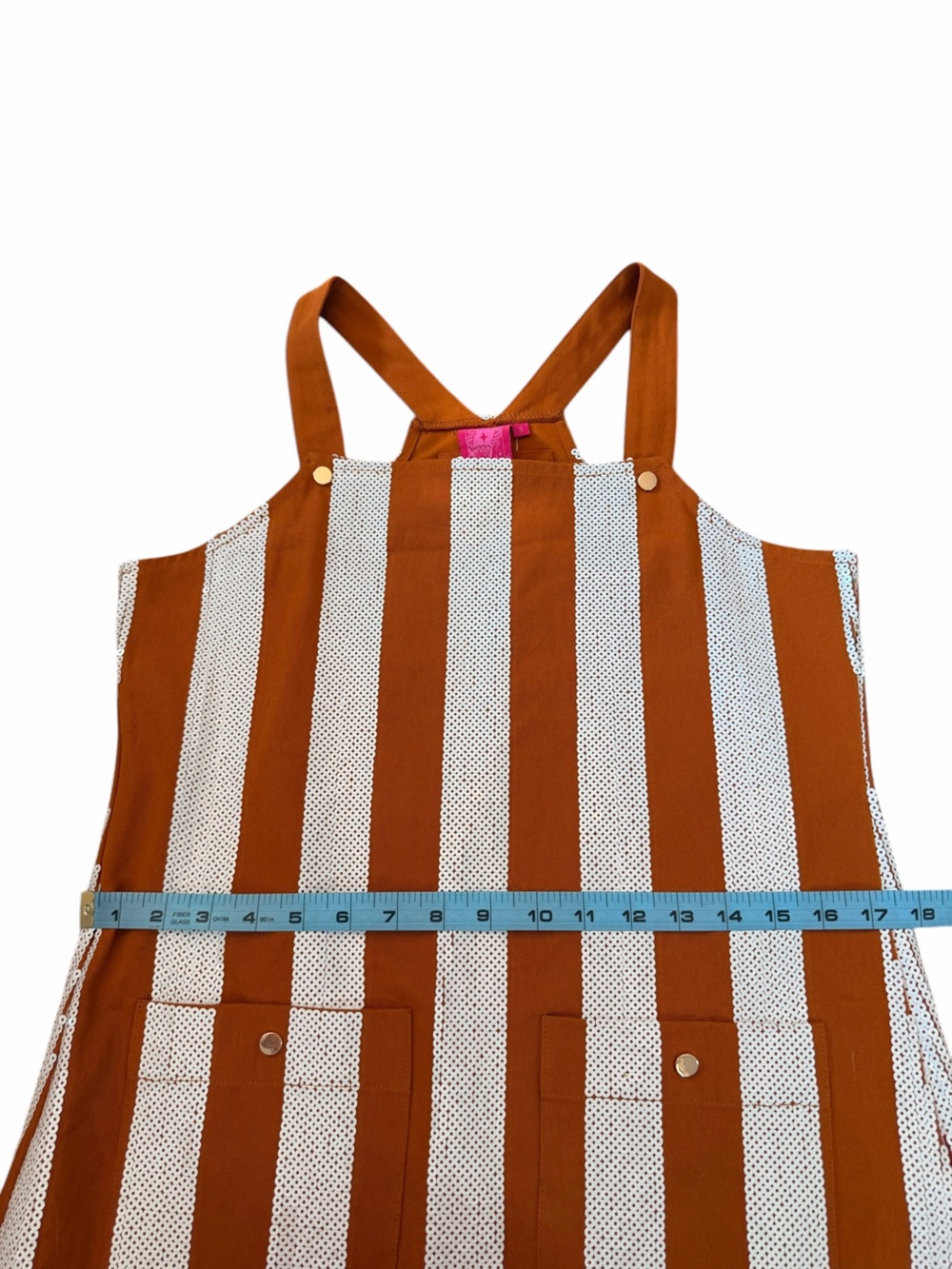 Queen of Sparkles Burnt Orange White Sequin Striped Overall Dress Womens Sml NWT - Picture 10 of 11